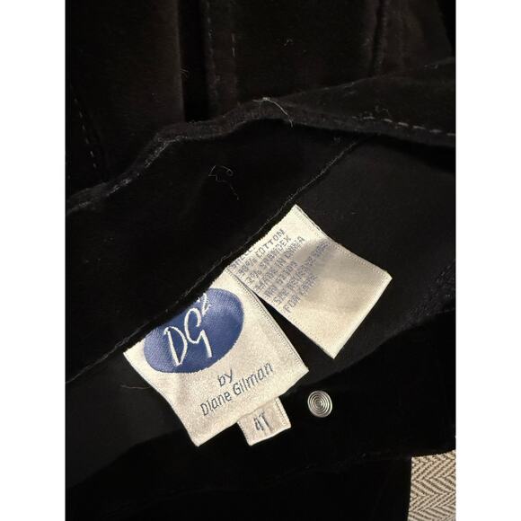 NWT DG Diane Gilman 4 Tall Black Velvet Straight Leg Trouser Pants Jeans Holiday - Picture 7 of 7